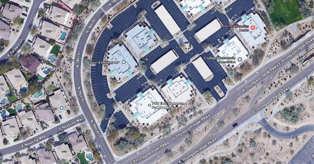 Map showing SG Wealth Managers office location in Scottsdale